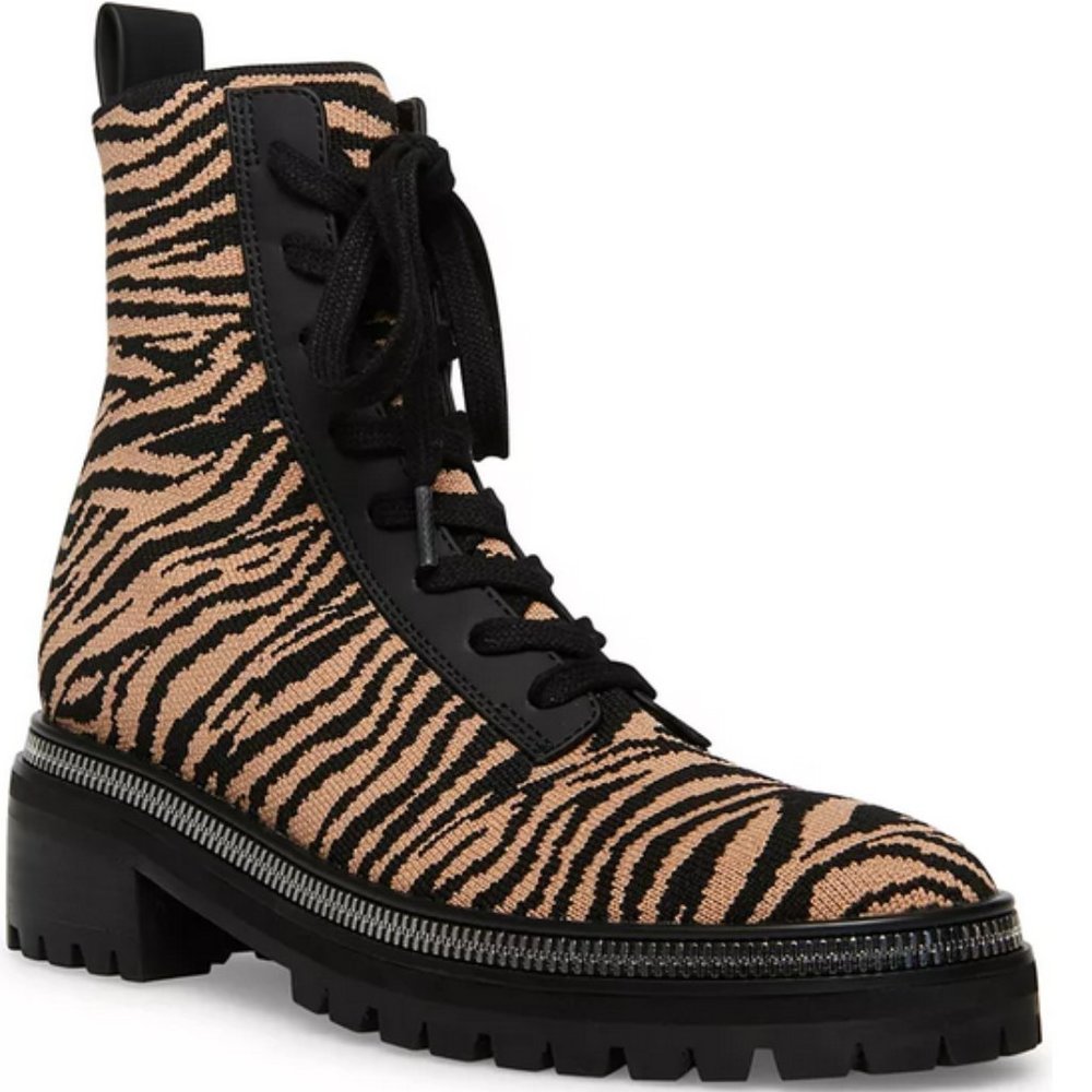 STEVEN NEW YORK - Knit Combat Ankle Booties